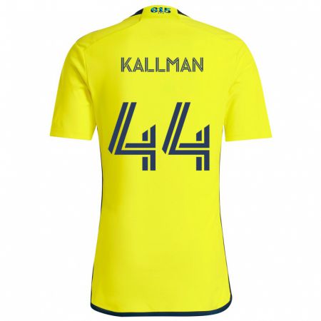 Kandiny Niño Camiseta Brent Kallman #44 Amarillo Azul 1ª Equipación 2024/25 La Camisa Chile