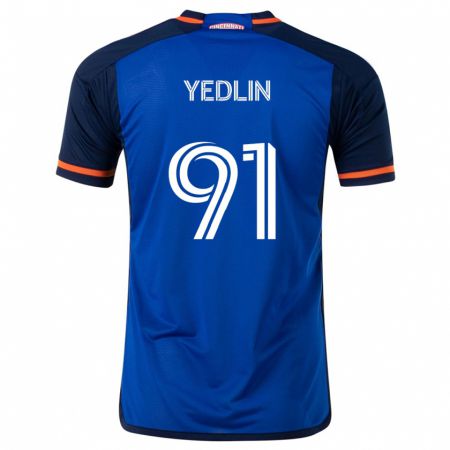 Kandiny Niño Camiseta Deandre Yedlin #91 Azul Blanco 1ª Equipación 2024/25 La Camisa Chile