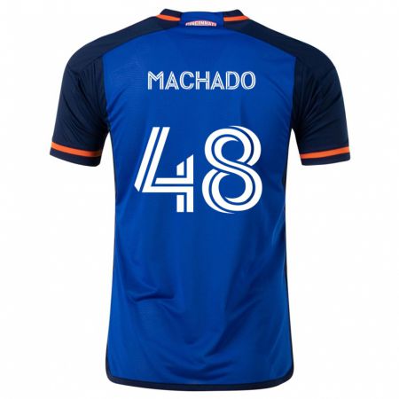 Kandiny Niño Camiseta Juan Machado #48 Azul Blanco 1ª Equipación 2024/25 La Camisa Chile