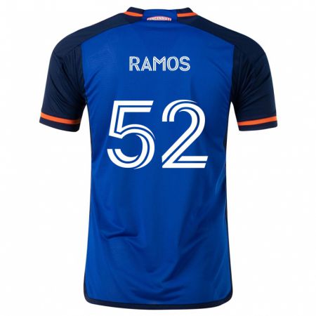 Kandiny Niño Camiseta Yair Ramos #52 Azul Blanco 1ª Equipación 2024/25 La Camisa Chile