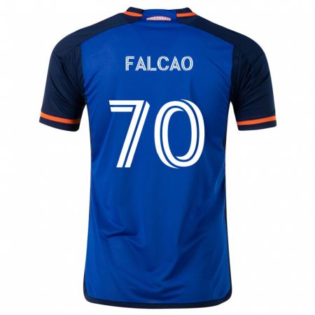 Kandiny Niño Camiseta Kiano Falcao #70 Azul Blanco 1ª Equipación 2024/25 La Camisa Chile