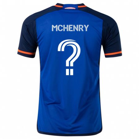 Kandiny Niño Camiseta Nicholas Mchenry #0 Azul Blanco 1ª Equipación 2024/25 La Camisa Chile