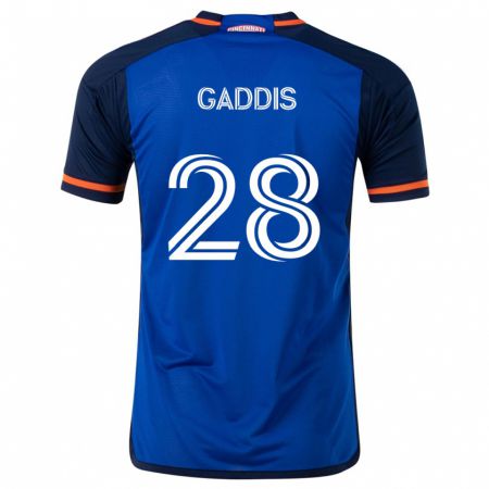 Kandiny Niño Camiseta Raymon Gaddis #28 Azul Blanco 1ª Equipación 2024/25 La Camisa Chile