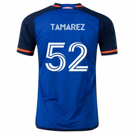 Kandiny Niño Camiseta Lucas Tamarez #52 Azul Blanco 1ª Equipación 2024/25 La Camisa Chile