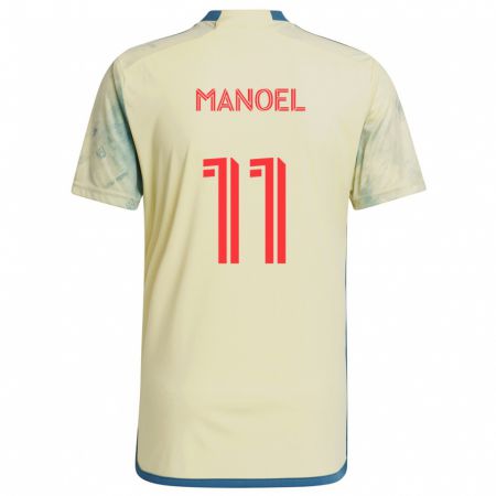 Kandiny Niño Camiseta Elias Manoel #11 Amarillo Rojo Azul 1ª Equipación 2024/25 La Camisa Chile