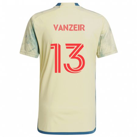 Kandiny Niño Camiseta Dante Vanzeir #13 Amarillo Rojo Azul 1ª Equipación 2024/25 La Camisa Chile