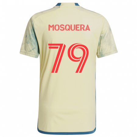 Kandiny Niño Camiseta Rafael Mosquera #79 Amarillo Rojo Azul 1ª Equipación 2024/25 La Camisa Chile