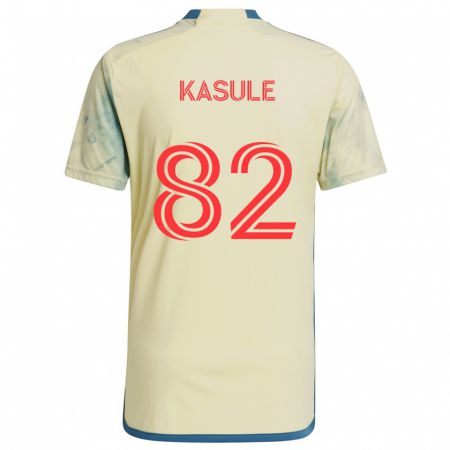 Kandiny Niño Camiseta Ibrahim Kasule #82 Amarillo Rojo Azul 1ª Equipación 2024/25 La Camisa Chile