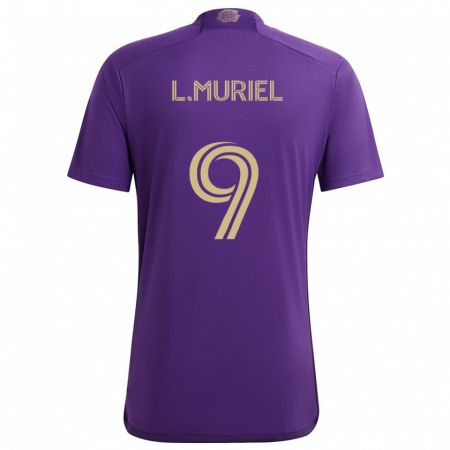 Kandiny Niño Camiseta Luis Muriel #9 Púrpura Amarillo 1ª Equipación 2024/25 La Camisa Chile