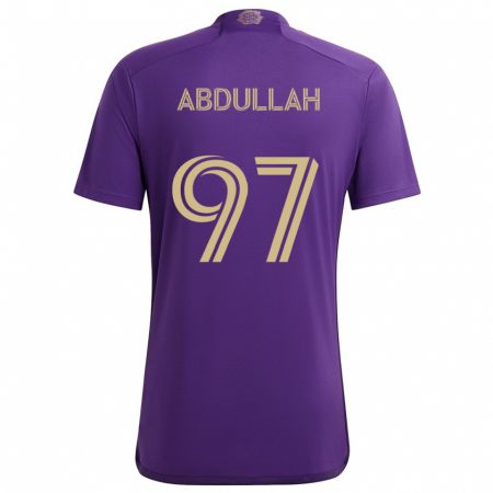 Kandiny Niño Camiseta Majed Abdullah #97 Púrpura Amarillo 1ª Equipación 2024/25 La Camisa Chile