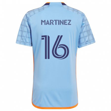 Kandiny Niño Camiseta Alonso Martínez #16 Azul Naranja 1ª Equipación 2024/25 La Camisa Chile