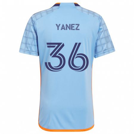 Kandiny Niño Camiseta Zidane Yañez #36 Azul Naranja 1ª Equipación 2024/25 La Camisa Chile