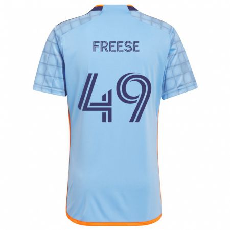 Kandiny Niño Camiseta Matt Freese #49 Azul Naranja 1ª Equipación 2024/25 La Camisa Chile