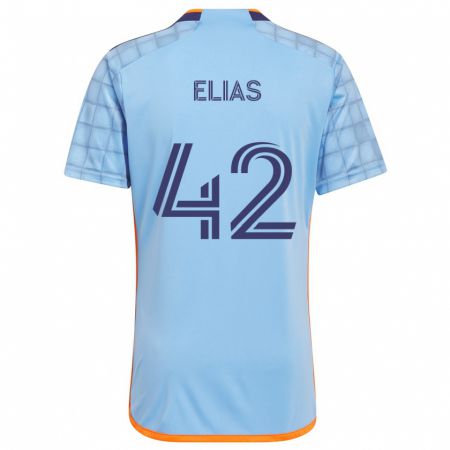 Kandiny Niño Camiseta Piero Elias #42 Azul Naranja 1ª Equipación 2024/25 La Camisa Chile