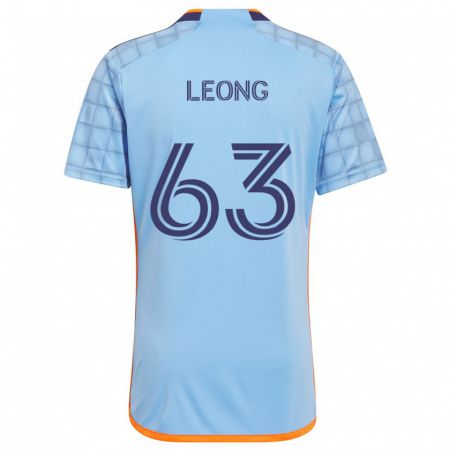 Kandiny Niño Camiseta Matthew Leong #63 Azul Naranja 1ª Equipación 2024/25 La Camisa Chile