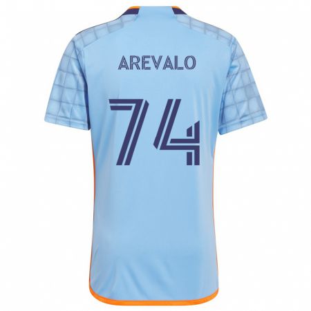 Kandiny Niño Camiseta Ronny Arévalo #74 Azul Naranja 1ª Equipación 2024/25 La Camisa Chile