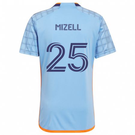 Kandiny Niño Camiseta Cody Mizell #25 Azul Naranja 1ª Equipación 2024/25 La Camisa Chile