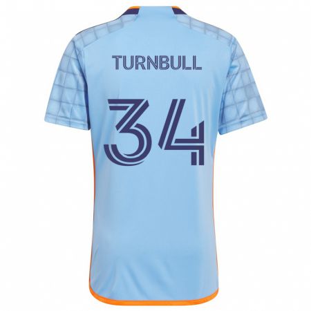 Kandiny Niño Camiseta Stephen Turnbull #34 Azul Naranja 1ª Equipación 2024/25 La Camisa Chile