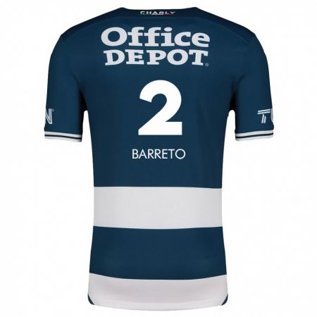 Kandiny Niño Camiseta Sergio Barreto #2 Azul Blanco 1ª Equipación 2024/25 La Camisa Chile