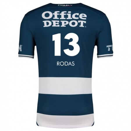 Kandiny Niño Camiseta Carlos Rodas #13 Azul Blanco 1ª Equipación 2024/25 La Camisa Chile