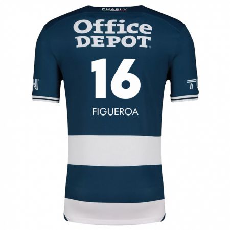 Kandiny Niño Camiseta Antonio Figueroa #16 Azul Blanco 1ª Equipación 2024/25 La Camisa Chile