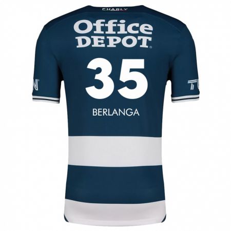 Kandiny Niño Camiseta Jorge Berlanga #35 Azul Blanco 1ª Equipación 2024/25 La Camisa Chile