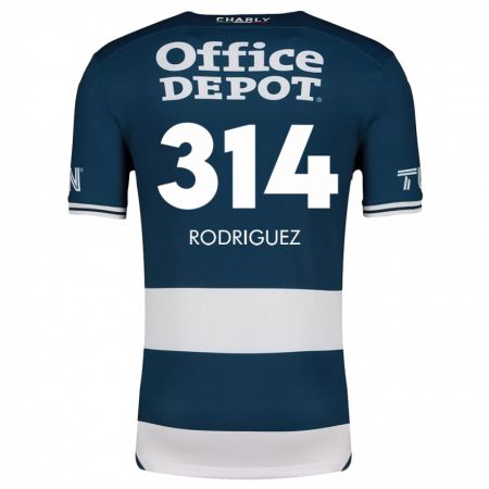 Kandiny Niño Camiseta Alan Rodríguez #314 Azul Blanco 1ª Equipación 2024/25 La Camisa Chile