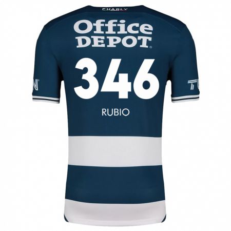 Kandiny Niño Camiseta Mateo Rubio #346 Azul Blanco 1ª Equipación 2024/25 La Camisa Chile