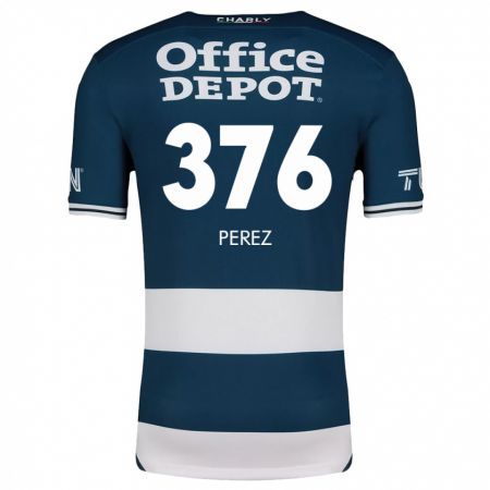 Kandiny Niño Camiseta Abraham Pérez #376 Azul Blanco 1ª Equipación 2024/25 La Camisa Chile