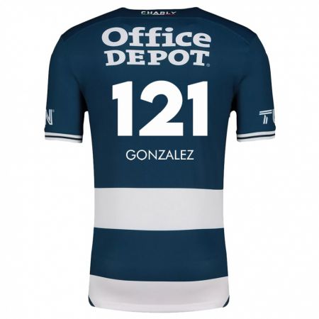 Kandiny Niño Camiseta Cristian González #121 Azul Blanco 1ª Equipación 2024/25 La Camisa Chile