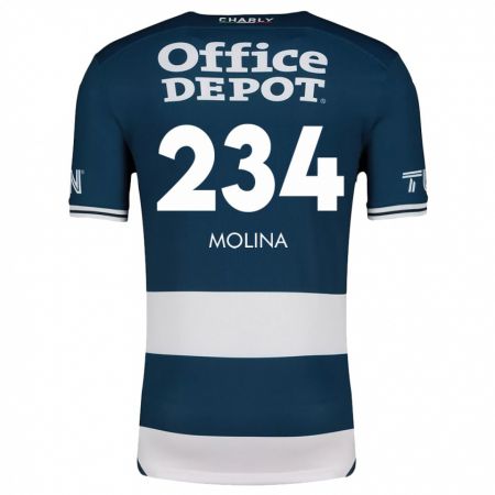 Kandiny Niño Camiseta Yoshimar Molina #234 Azul Blanco 1ª Equipación 2024/25 La Camisa Chile