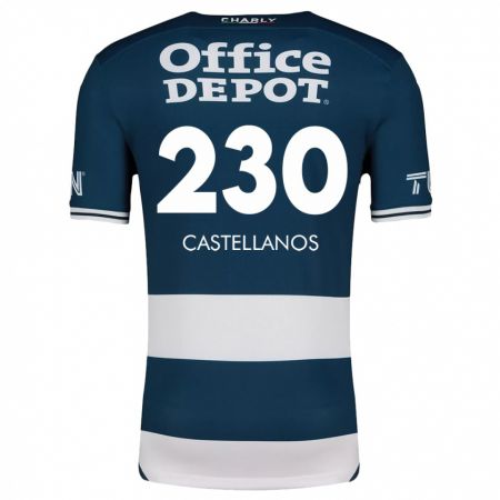 Kandiny Niño Camiseta Edson Castellanos #230 Azul Blanco 1ª Equipación 2024/25 La Camisa Chile