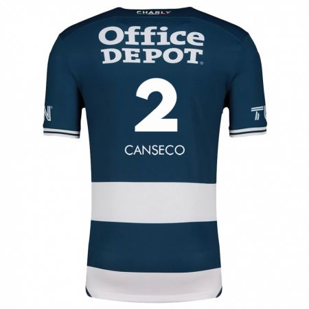 Kandiny Niño Camiseta Fernanda Canseco #2 Azul Blanco 1ª Equipación 2024/25 La Camisa Chile