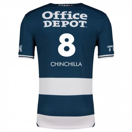 Kandiny Niño Camiseta Priscila Chinchilla #8 Azul Blanco 1ª Equipación 2024/25 La Camisa Chile