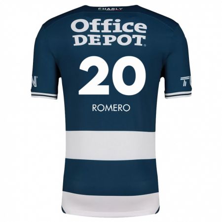 Kandiny Niño Camiseta Tamara Romero #20 Azul Blanco 1ª Equipación 2024/25 La Camisa Chile