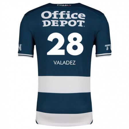 Kandiny Niño Camiseta Julia Valadez #28 Azul Blanco 1ª Equipación 2024/25 La Camisa Chile