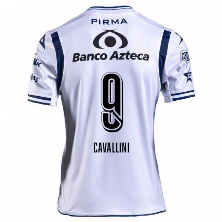 Kandiny Niño Camiseta Lucas Cavallini #9 Blanco Azul Marino 1ª Equipación 2024/25 La Camisa Chile