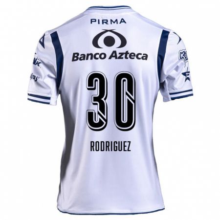 Kandiny Niño Camiseta Jesús Rodríguez #30 Blanco Azul Marino 1ª Equipación 2024/25 La Camisa Chile