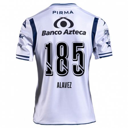 Kandiny Niño Camiseta Brian Alavez #185 Blanco Azul Marino 1ª Equipación 2024/25 La Camisa Chile