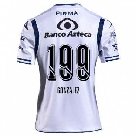 Kandiny Niño Camiseta Samuel González #199 Blanco Azul Marino 1ª Equipación 2024/25 La Camisa Chile