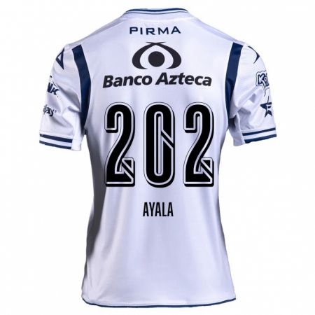 Kandiny Niño Camiseta Diego Ayala #202 Blanco Azul Marino 1ª Equipación 2024/25 La Camisa Chile