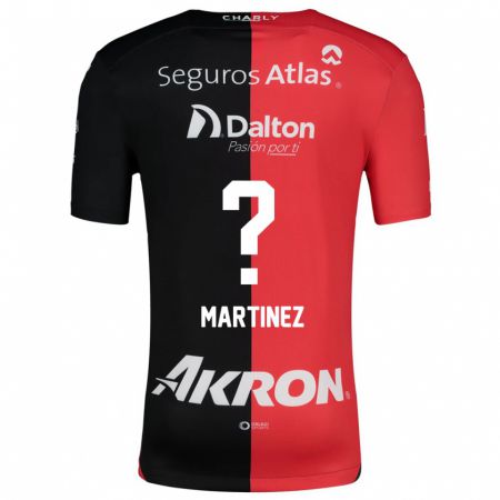 Kandiny Niño Camiseta Gustavo Martínez #0 Negro Rojo 1ª Equipación 2024/25 La Camisa Chile