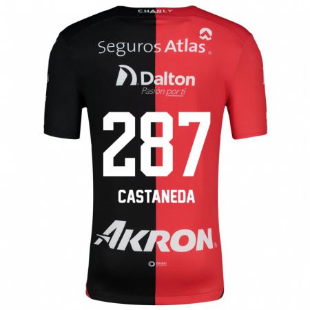 Kandiny Niño Camiseta Mariano Castañeda #287 Negro Rojo 1ª Equipación 2024/25 La Camisa Chile