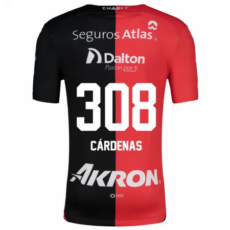 Kandiny Niño Camiseta Rodrigo Cárdenas #308 Negro Rojo 1ª Equipación 2024/25 La Camisa Chile