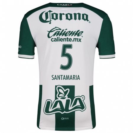 Kandiny Niño Camiseta Anderson Santamaría #5 Verde Blanco 1ª Equipación 2024/25 La Camisa Chile