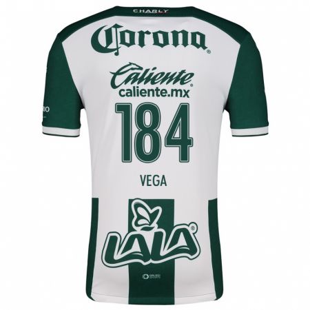 Kandiny Niño Camiseta Luis Vega #184 Verde Blanco 1ª Equipación 2024/25 La Camisa Chile