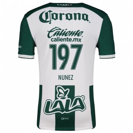 Kandiny Niño Camiseta Kevin Núñez #197 Verde Blanco 1ª Equipación 2024/25 La Camisa Chile