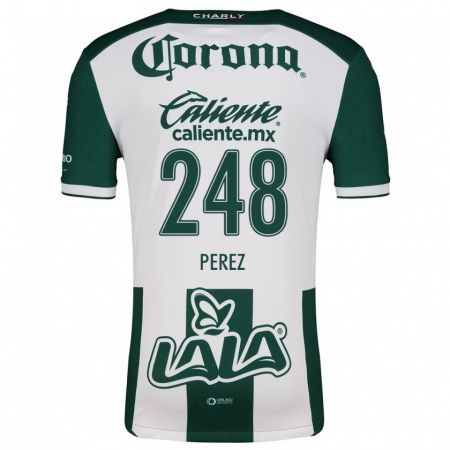 Kandiny Niño Camiseta Jonathan Pérez #248 Verde Blanco 1ª Equipación 2024/25 La Camisa Chile