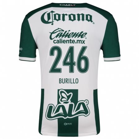 Kandiny Niño Camiseta Juan Burillo #246 Verde Blanco 1ª Equipación 2024/25 La Camisa Chile