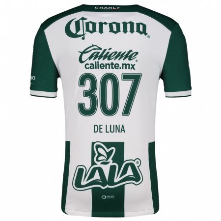 Kandiny Niño Camiseta Eduardo De Luna #307 Verde Blanco 1ª Equipación 2024/25 La Camisa Chile